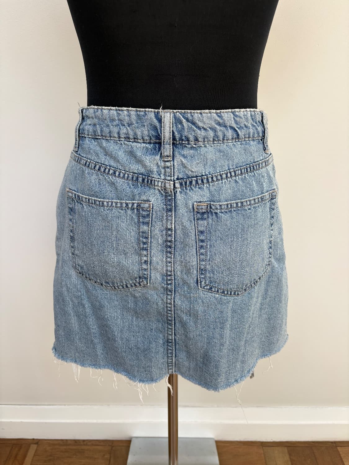 Denim mini skirt with lace up detail up the sides. So cute. Size Au10 - Image 3