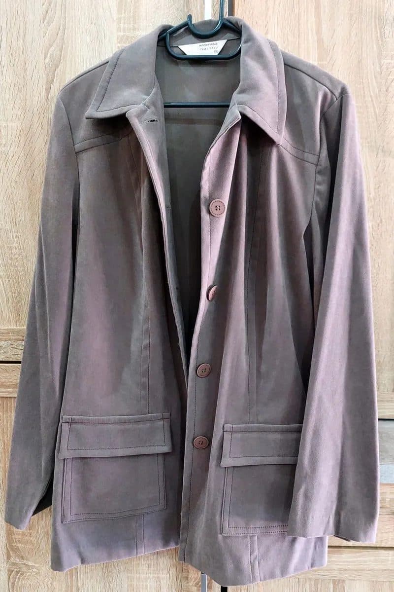 Brown Suede Luxe Button Jacket 🤎 (Size 16) - Image 4