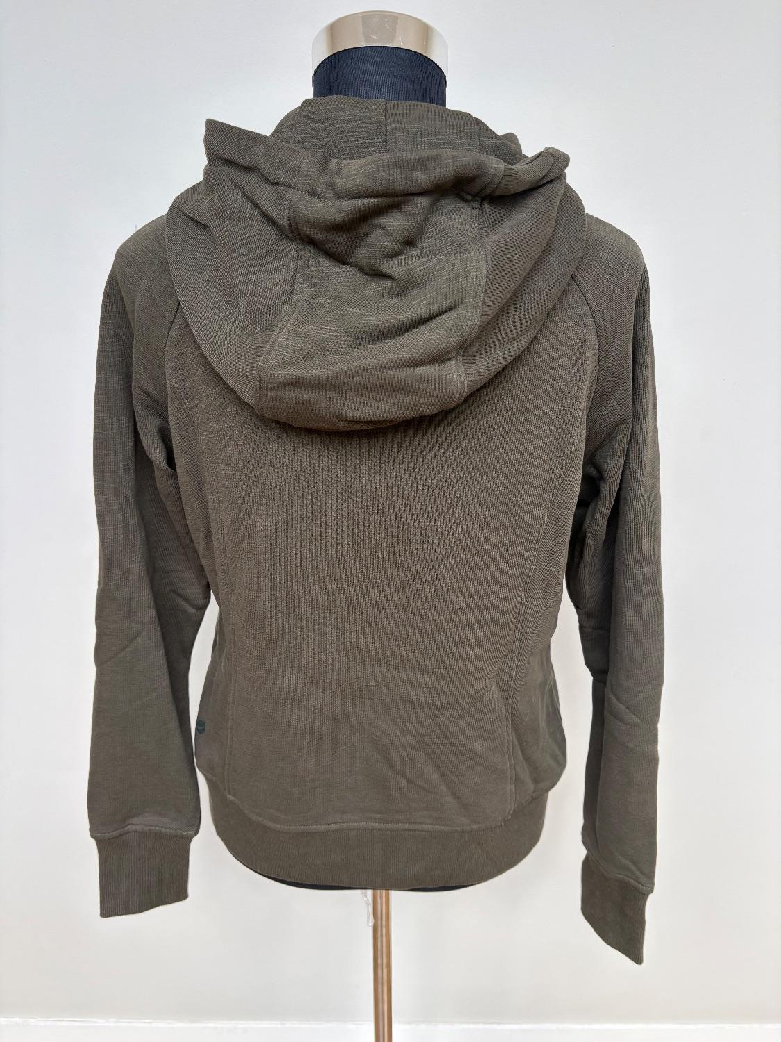 Khaki /olive green hoody with kangaroo pockets by brand crz yoga which is compared to Lululemon - Image 4