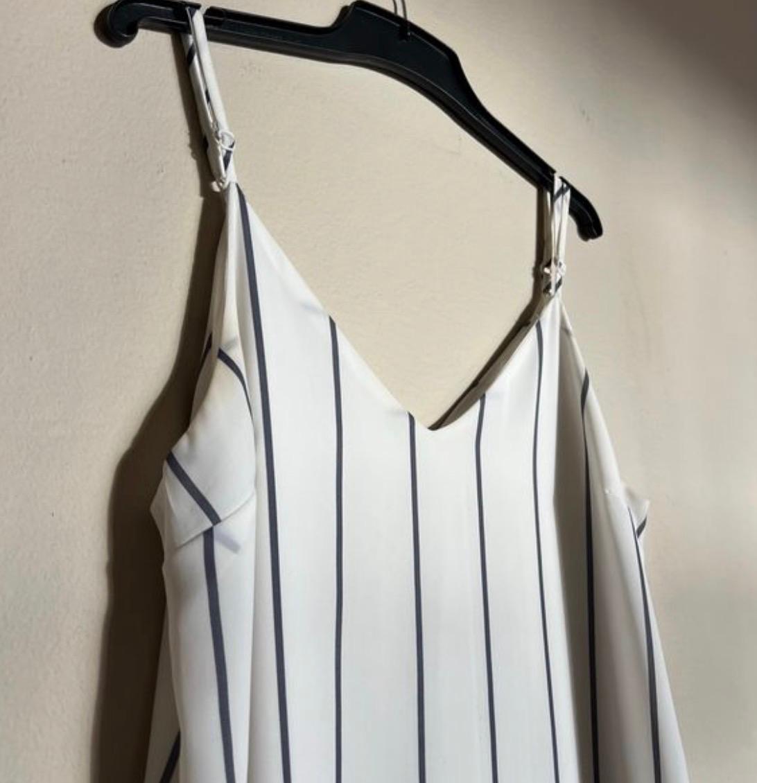 Women’s white striped dress - Image 2