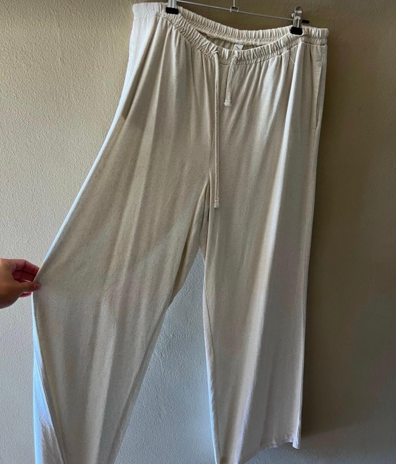 Women’s wide leg cream pants - Image 4
